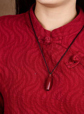 天然朱砂六字真言吊坠男本命年女