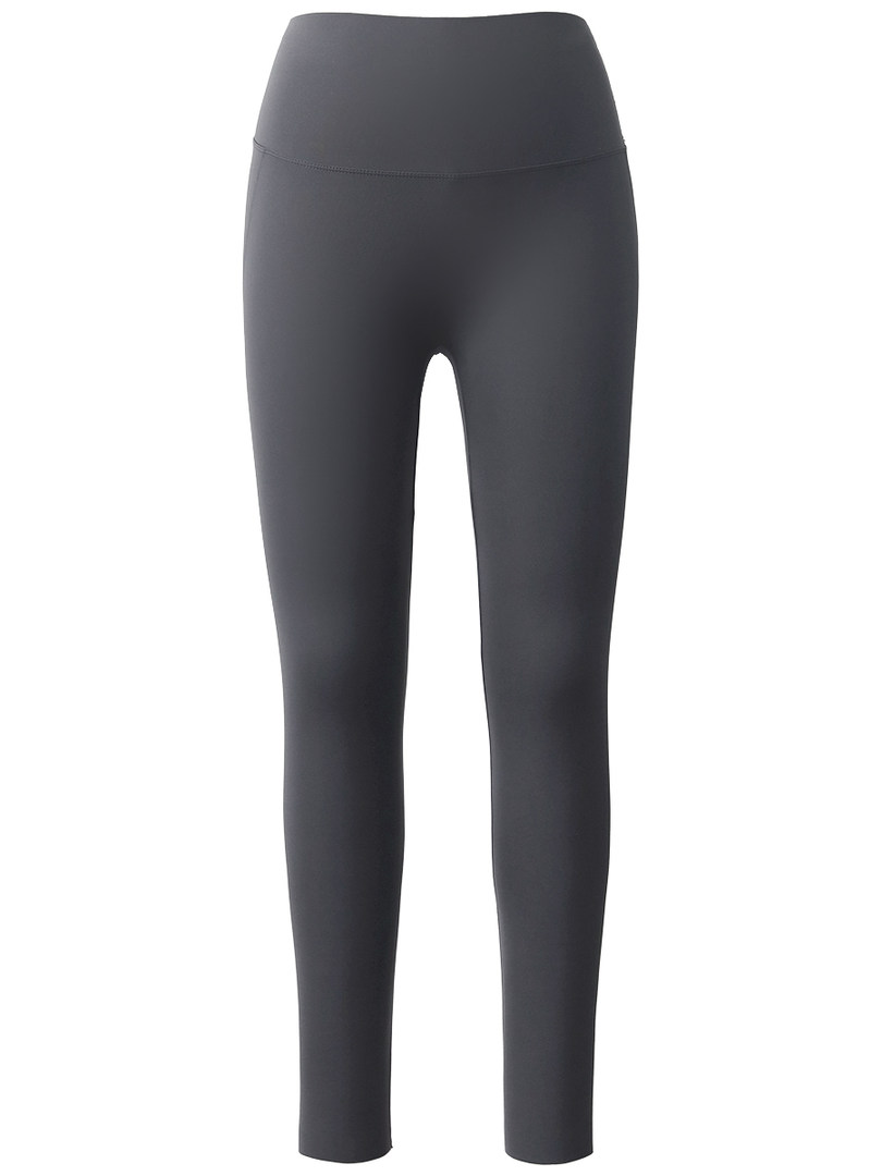 Black high-waisted leggings on a white background