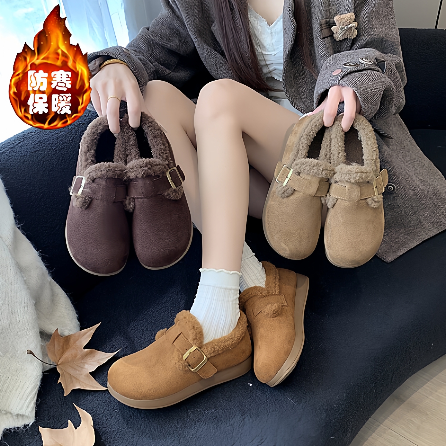 加绒勃肯鞋女2025新款冬