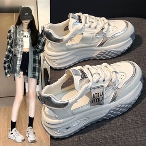 真皮运动老爹凉鞋女2024新款夏季镂空小白鞋厚底休闲包头洞洞鞋