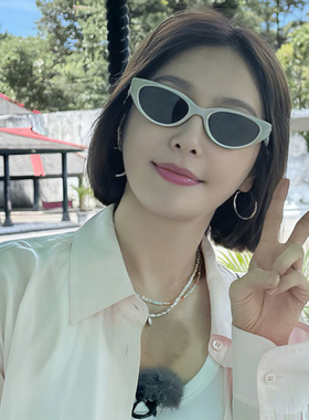 太阳镜女高级感新款复古时尚网红防晒眼镜灰色男士猫眼墨镜