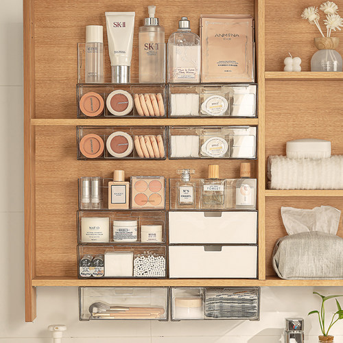 镜柜收纳盒抽屉化妆品置物架