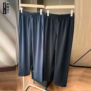 宽松休闲百搭直筒裤 秋冬加绒保暖铜氨丝抽绳阔腿裤 爆品神裤 LU同款