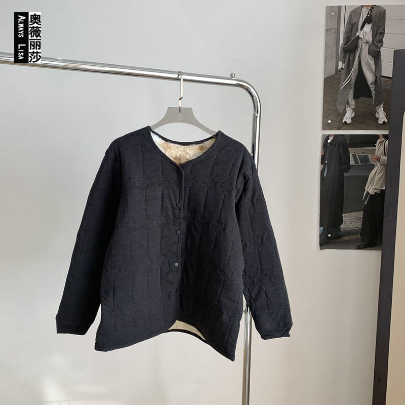 羊毛内穿开衫男士冬季加绒加厚棉服新款外穿保暖抗寒棉上衣外套