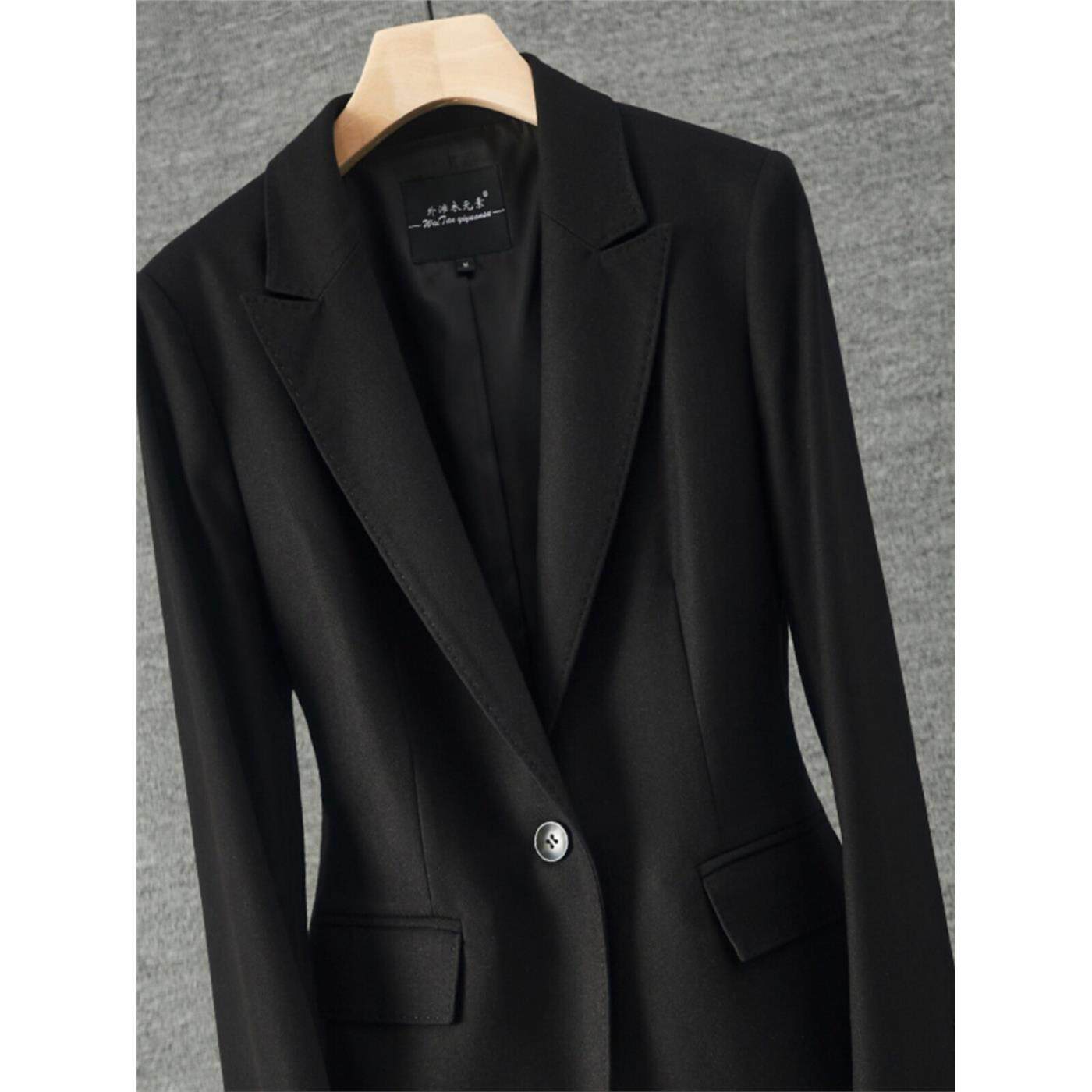 黑色西装外套女高级感2025春季新款大码直筒裤西装套装女西服