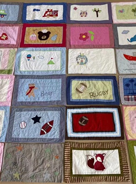 GaLa纯棉卡通刺绣儿童枕套 幼儿园贴布绣枕 柔软吸汗30*50cm单只