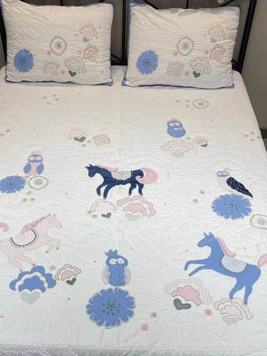 外贸原单推荐贴布绣床盖绗缝被