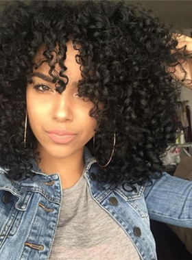 Short curly explosive head wig in Europe and America