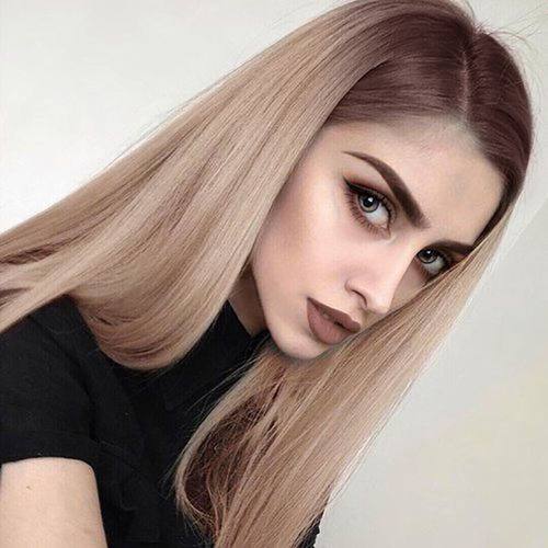 Women Blonde Ombre Hair Black Root Long Curly Wigs外贸假发