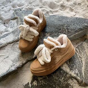 【琪琪小哥】小胖丁破坏美学系列冬季加绒休闲厚底运动鞋男女同款