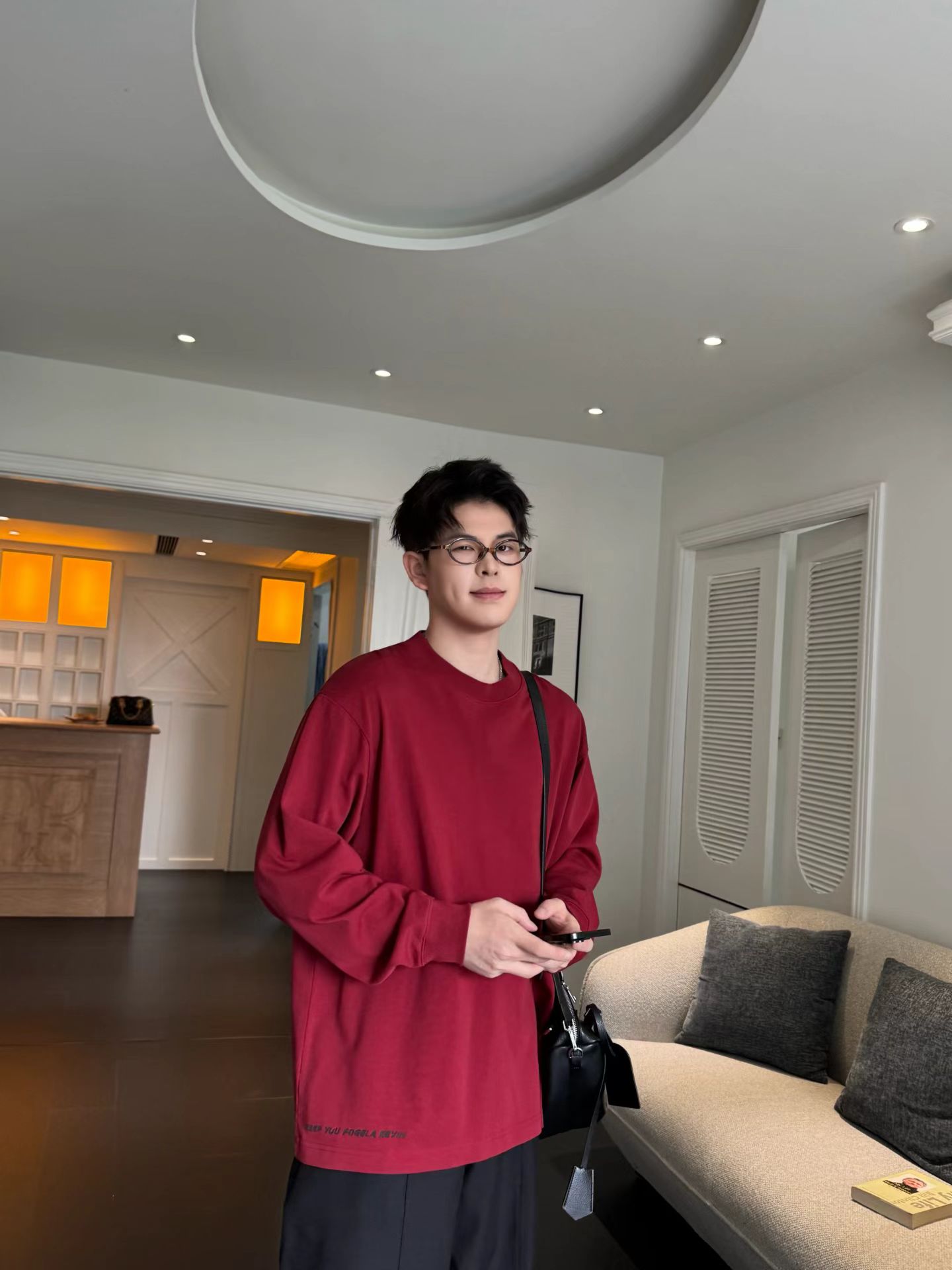 秋季新款日系小众设计感衬衫领结衬衫男女同款长袖T恤打底衫内搭图片