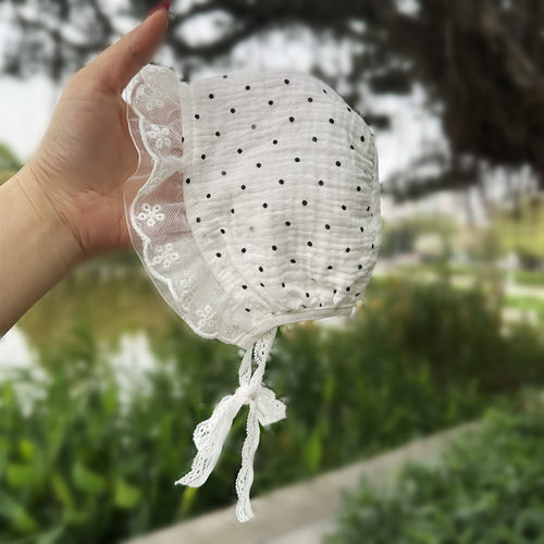 夏季薄款宝宝遮阳帽子棉纱新生儿
