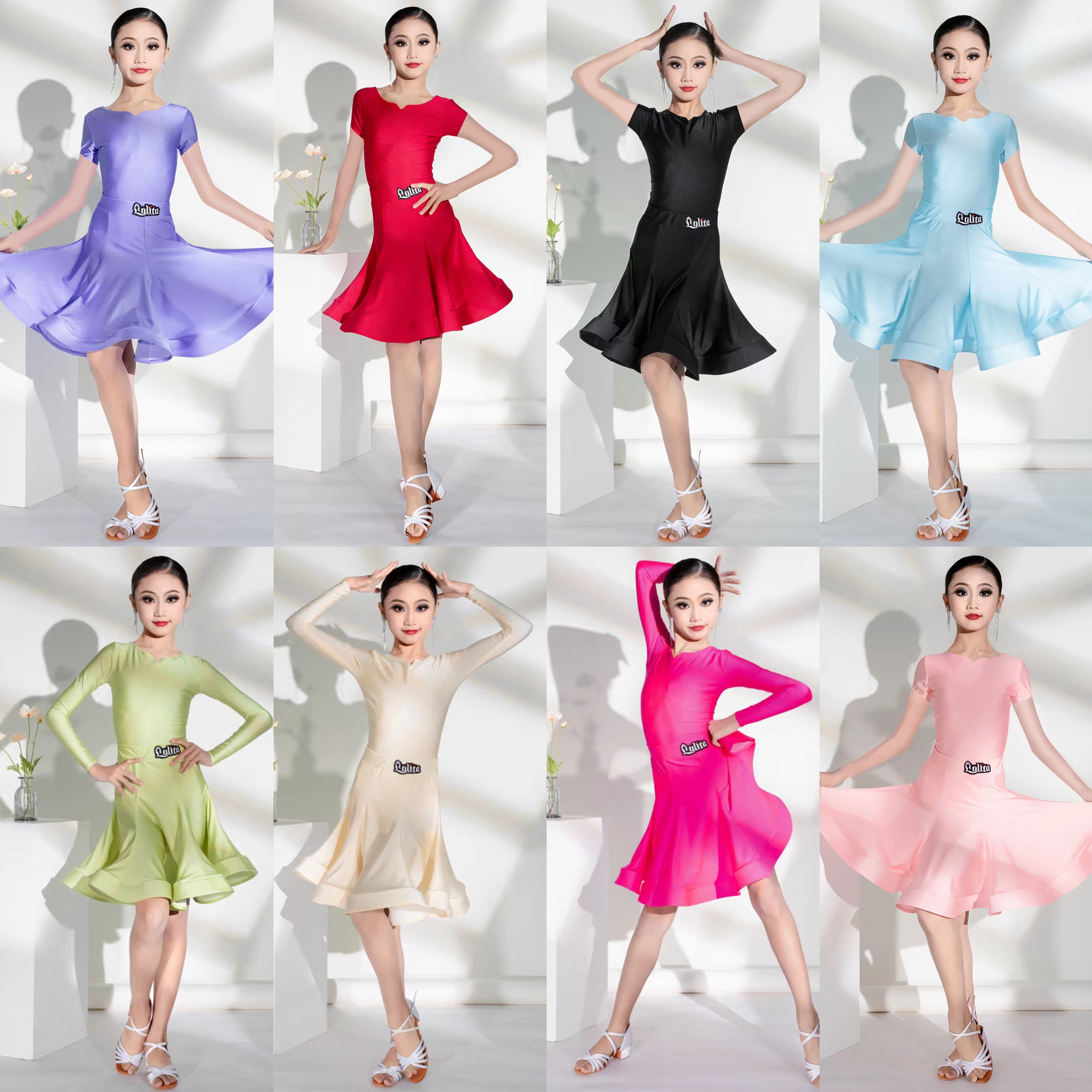 女童拉丁舞服比赛标准赛服规定新款珠光少儿高级感套装高端女儿童