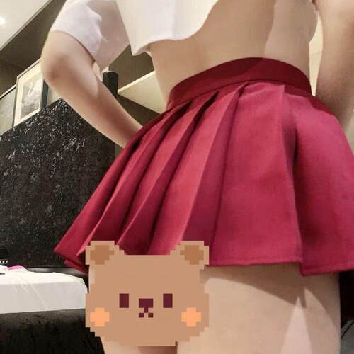 18CM擦边女直播性感裙子jk学生日系短裙格子百褶裙女迷你无内衬裙