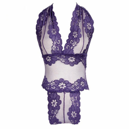 高叉连体衣吊带蕾丝女真人实拍