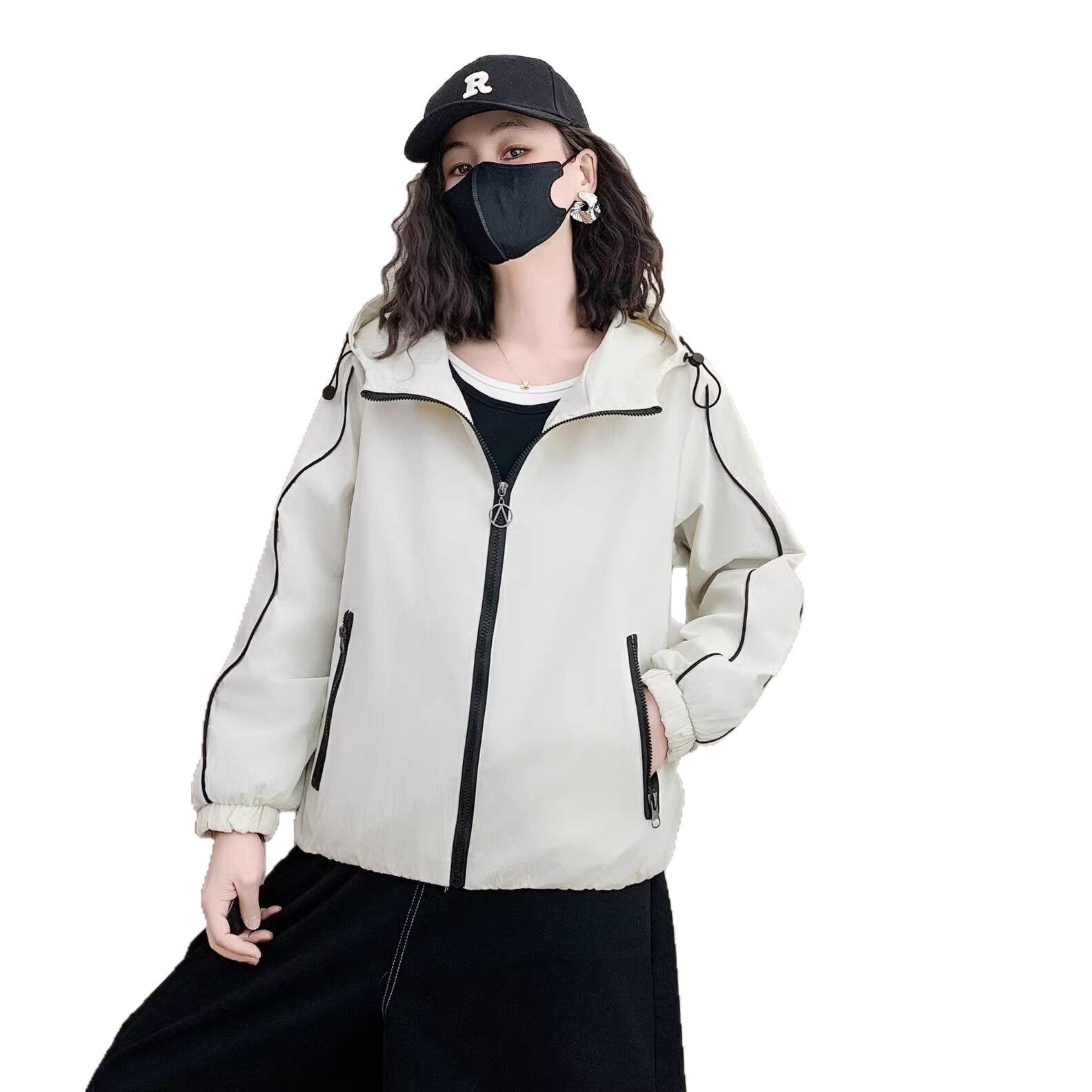 韩版巨好看连帽休闲外套冲锋衣女2026春季新款显瘦洋气派克服上衣