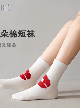 LOVEBOX春季新品袜子女款短袜夏季女袜吸汗棉袜夏薄款女士运动袜