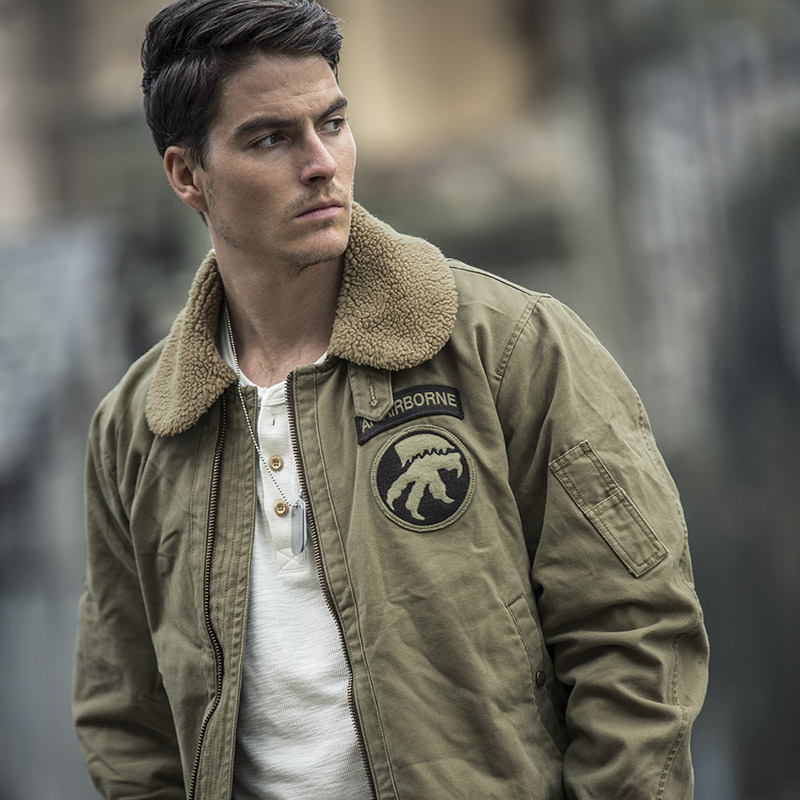 akseries男装冬季复古夹克外套