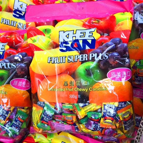 香港购 马来西亚进口Fruit Plus果超软糖水果糖喜糖 袋装500g