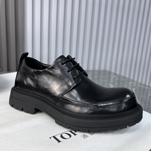 广州男鞋高端奢侈品牌男鞋潮流百搭商务正装真皮厚底休闲皮鞋男