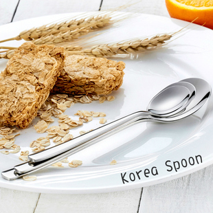 SUS304不锈钢韩式勺子 加厚实心长柄汤勺饭勺 儿童勺咖啡勺搅拌勺