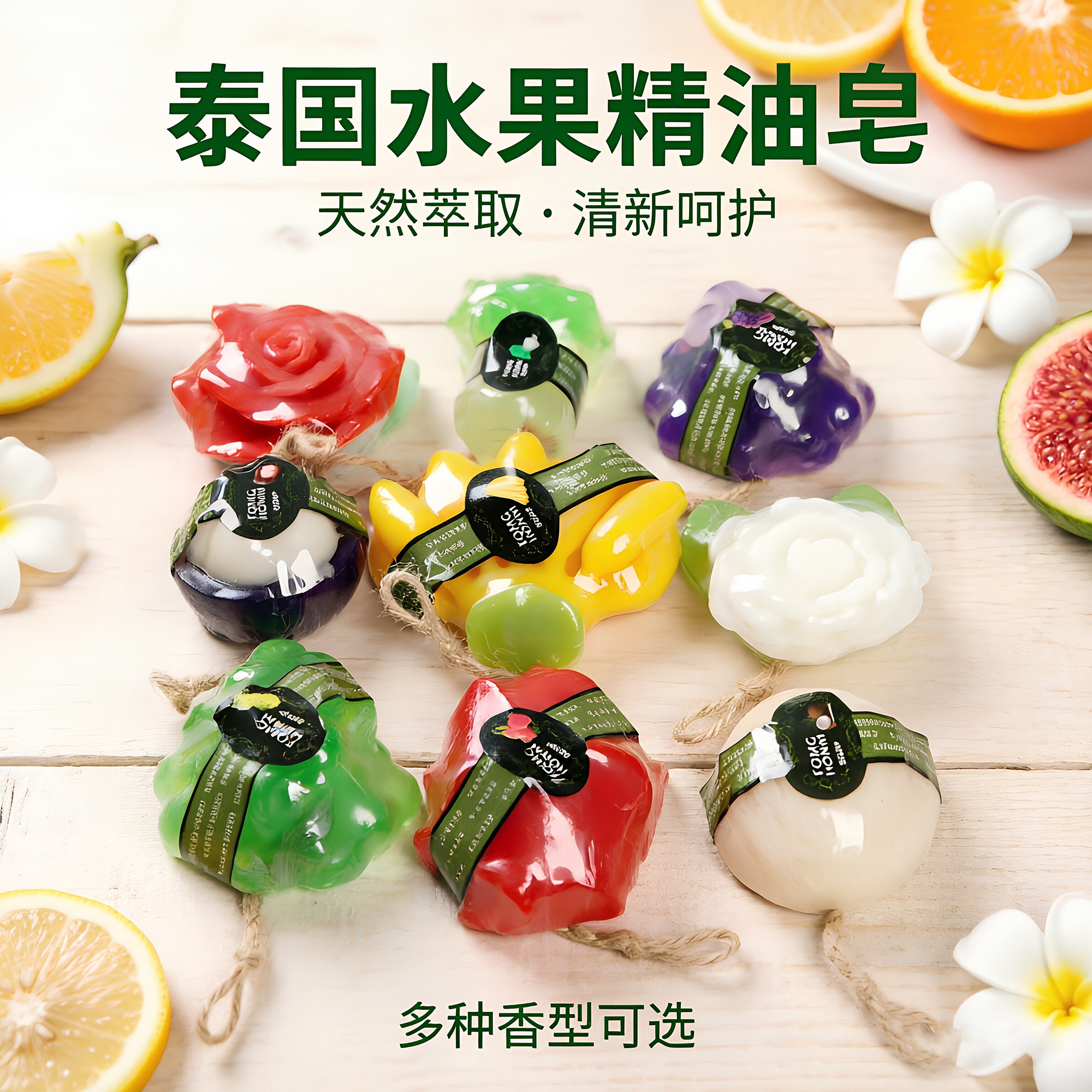 泰国水果造型香皂天然精油洁面沐浴皂创意礼物少女心伴手礼买2送1