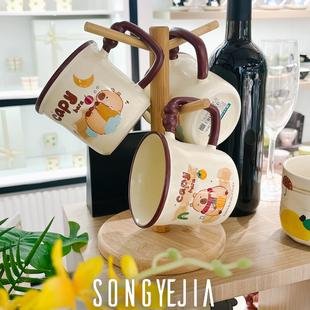 卡通陶瓷马克杯咖啡杯牛奶杯水杯儿童早餐杯子可微波炉加热送礼物