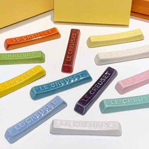 LE CREUSET酷彩陶瓷筷子托筷子架家用放筷子釉下彩高档餐具垫筷子