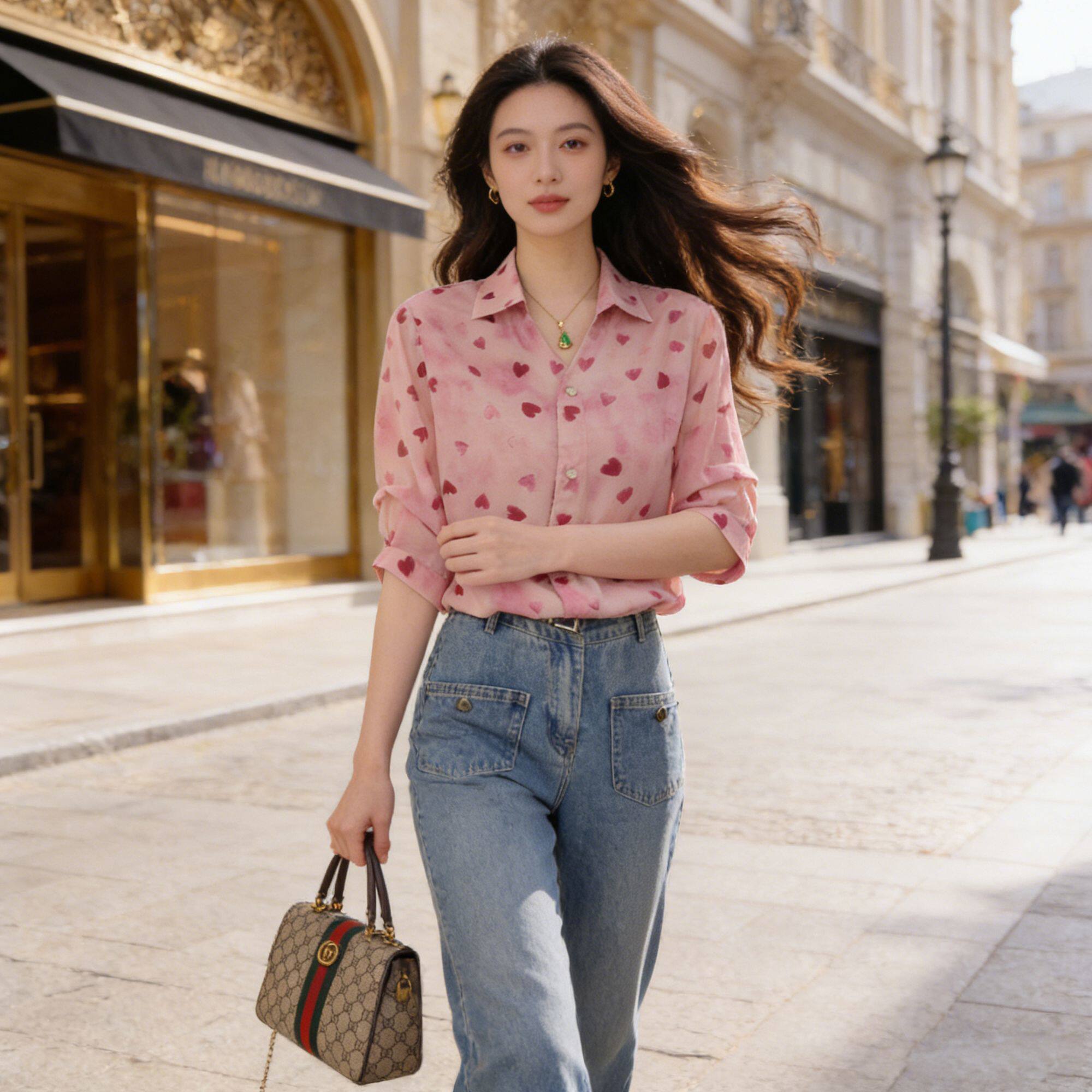 原版正品 XG1902A夏季中袖新款简约优雅宽松衬衫休闲时尚百搭