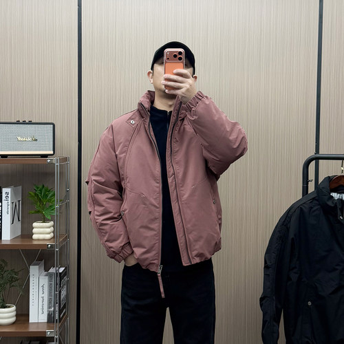 地卜师 白鸭绒羽绒服男冬季cleanfit美式抗寒保暖立领工装外套