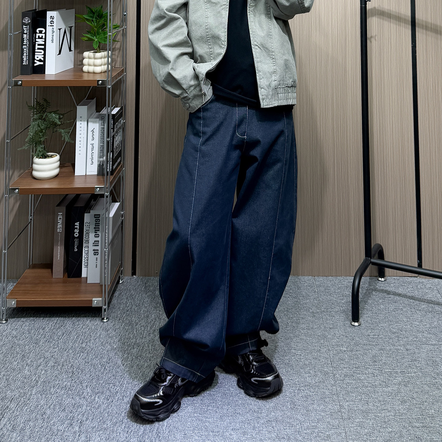 地卜师 春季美式复古水洗弯刀牛仔裤男女宽松直筒阔腿镰刀裤裤子,男装,牛仔裤,淘宝优惠券,粉丝福利购,淘宝优惠卷