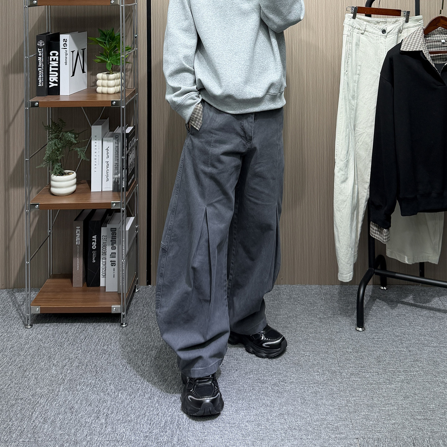 地卜师 春秋美式褶皱弯刀牛仔裤男美式复古纯棉工装裤子宽松阔腿,男装,休闲裤,淘宝优惠券,粉丝福利购,淘宝优惠卷