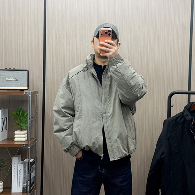 地卜师 设计感工装羽绒服男士2025新款冬季保暖结构立领外套