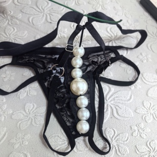 男士珠子内裤囊袋性感露臀蕾丝丁字大珠链按摩擦菊花宅男诱惑裤衩