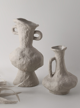 贝汉美侘寂素胚艺术花瓶家居摆件民宿装饰品陶瓷花器跨境热采