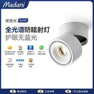 麦丹妮 折叠明装射灯可调角度客厅免打孔吸顶防眩洗墙灯过道筒灯