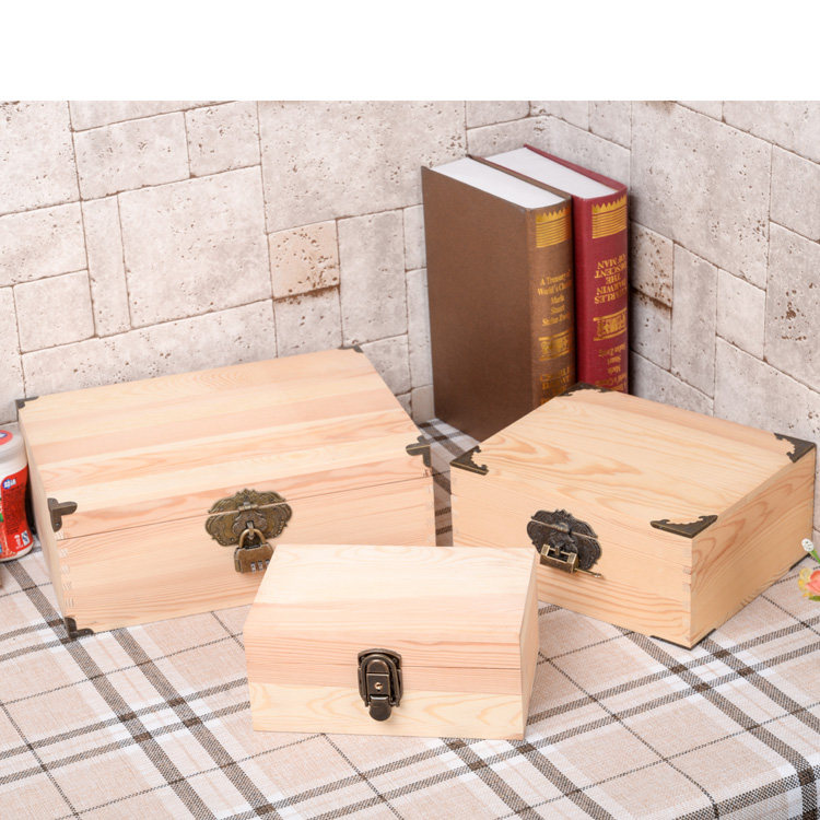 Lock storage box solid wood zakka desktop Storage Log DIY notebook iPad Small wooden box made of woodin the Storage consolidation , Home Storage appliances , Storage box , Storage box  category - from Buy2taobao.com to provide professional Taobao agent buy service