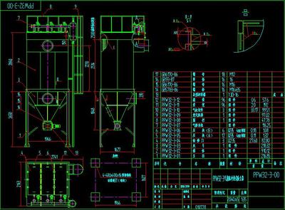 PPW气箱脉冲布袋除尘器系列全套CAD图纸通用生产制造图纸