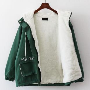 15岁大童少女孩冬装 衣服14棉衣加绒加厚棉服外套初中学生16