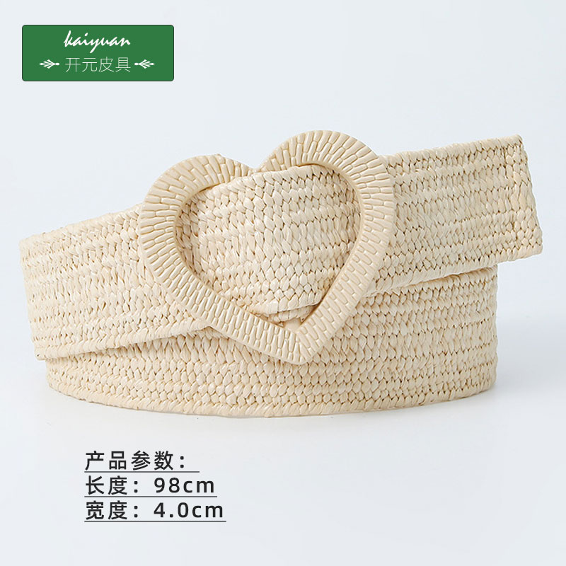女士PP草编织甜美休闲裤腰带皮带