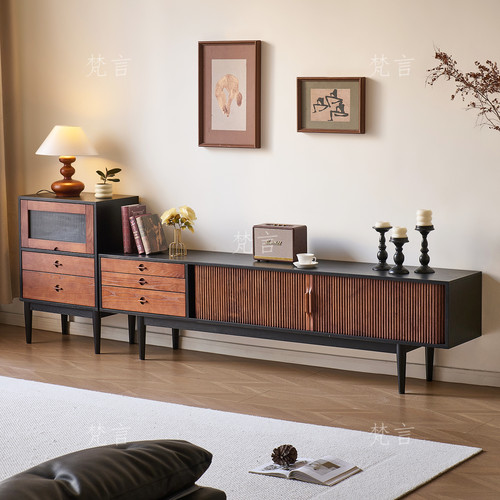 中古风时慢复古落地电视柜