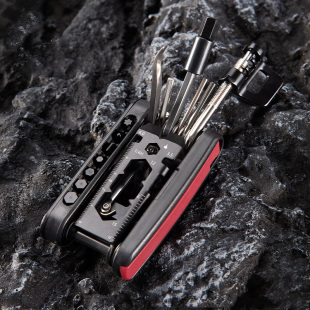 多功能折叠自行车修理工具修车套装扳手内六角螺丝刀炮筒组合补胎