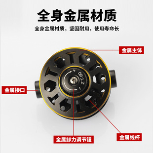 全金属中通轮改装台钓改中通鱼竿装轮一体钓鱼内走线短节配件鱼具