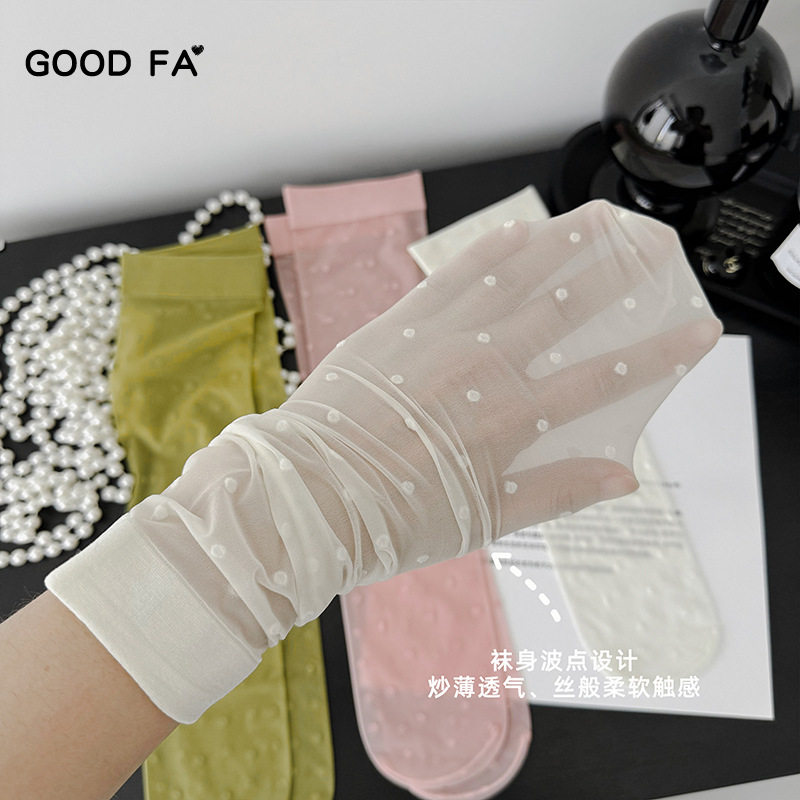 GOODFA波点丝袜中筒袜