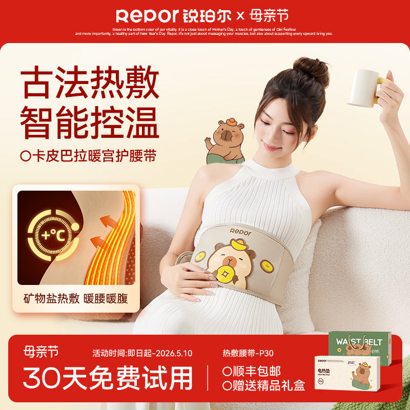 锐珀尔卡皮巴拉盐袋热敷包电加热艾草粗盐温热腰带新年送女生礼物