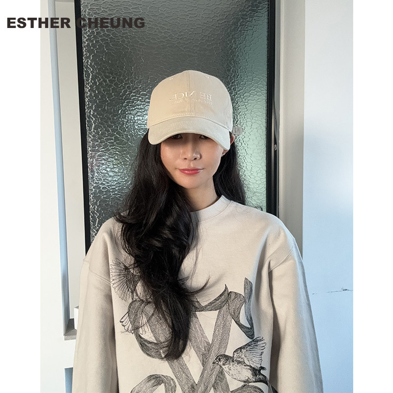ESTHER CHEUNG{nice}字母棒球帽大头围加深美式鸭舌帽宽檐运动夏