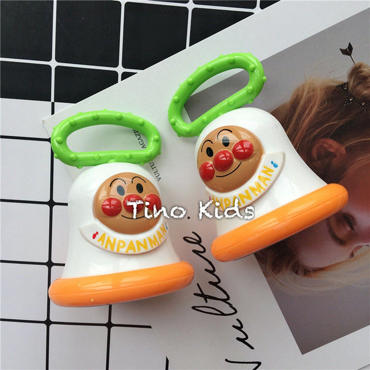 日单面包宝宝超人婴儿手摇铃悦耳清脆铃铛底部带镜子响铃乐器玩具