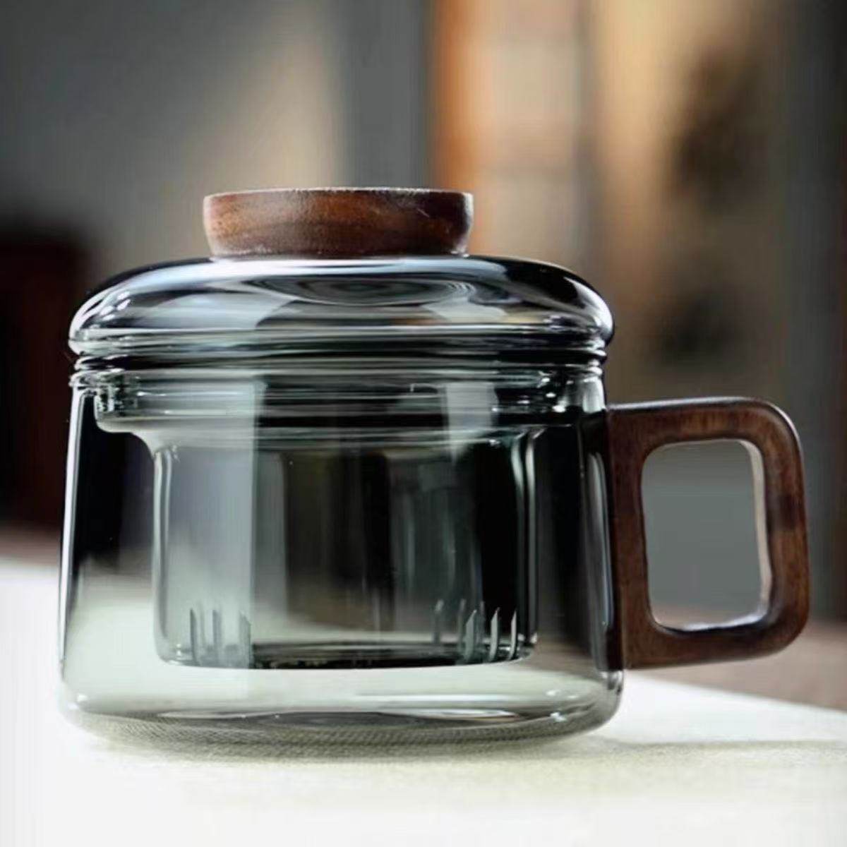 家用玻璃杯耐高温带盖过滤茶水分离办公室水杯迷你小泡茶杯墩墩杯,餐饮具,茶杯,淘宝优惠券,粉丝福利购,淘宝优惠卷