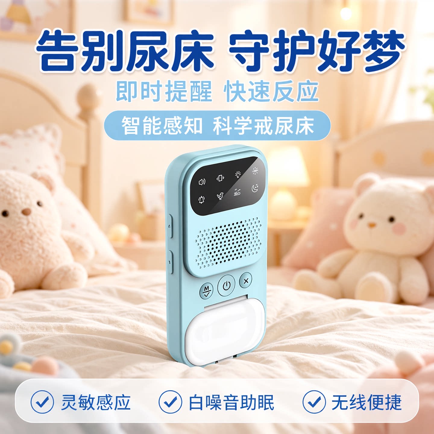 无线尿湿提醒器防尿床报警器