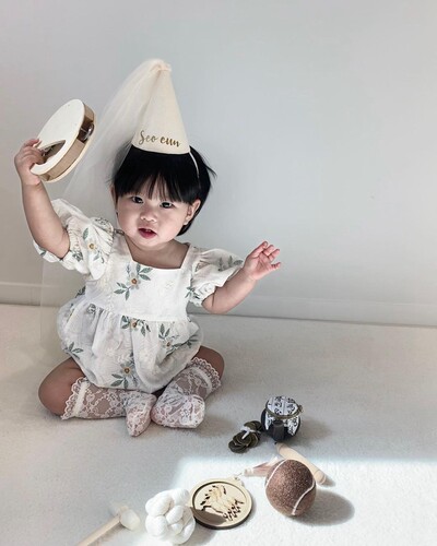 网纱定制名字网红儿童生日帽